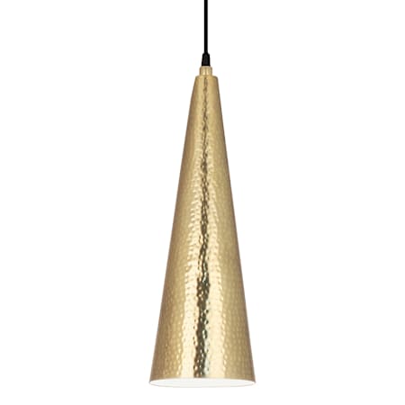 Robert Abbey Dal 6" Wide Mini Pendant with Hammered Metal Shade Modern Brass