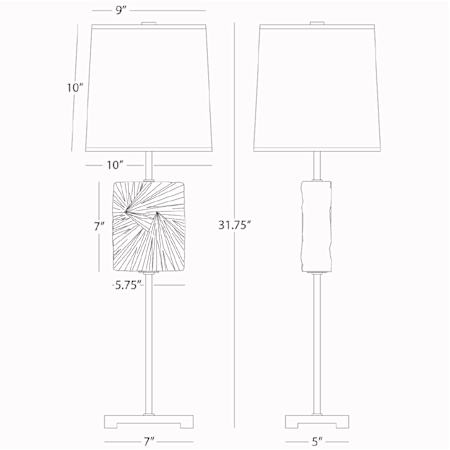 Robert Abbey-Alberto Flat Lily Accent Buf Lamp-Line Drawing