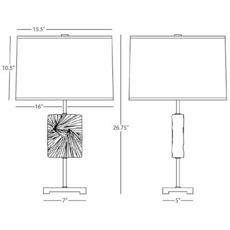 Robert Abbey-Alberto Modern Brass Accent TL-Line Drawing