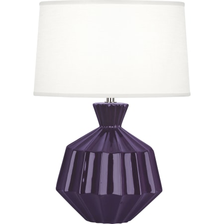 Robert Abbey Orion 18" Tall Vase Table Lamp with White Fabric Shade Amethyst