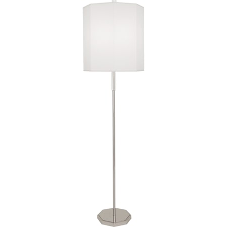 Robert Abbey Kate 66" Tall Torchiere Floor Lamp with Fabric Shade Polished Nickel / Lucite Crystal
