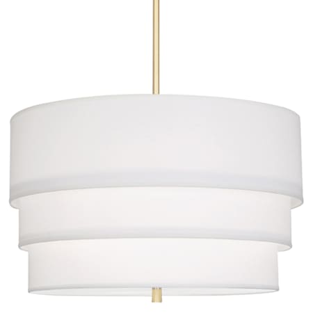 Robert Abbey Decker 3 Light 24" Wide Pendant with Tiered Fabric Shades Modern Brass