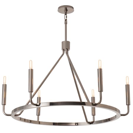 Robert Abbey Mavisten Edition Carbonia 6 Light 38" Wide LED Chandelier Black Chrome