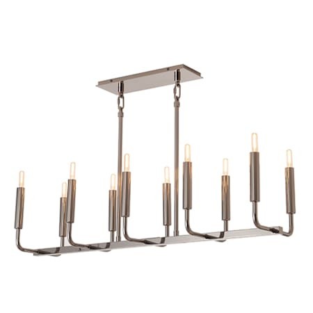 Robert Abbey Mavisten Edition Carbonia 10 Light 42" Wide LED Linear Chandelier Black Chrome