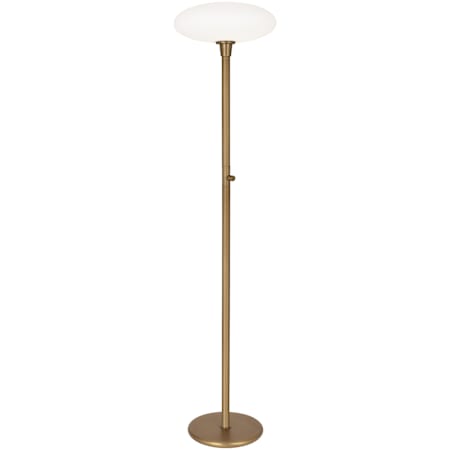 Robert Abbey Rico Espinet Ovo 66" Tall Torchiere Floor Lamp with Cased Glass Shade Aged Brass