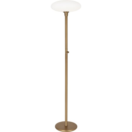 Robert Abbey Ovo 66" Tall Buffet Floor Lamp with Frosted Glass Shade Aged Brass