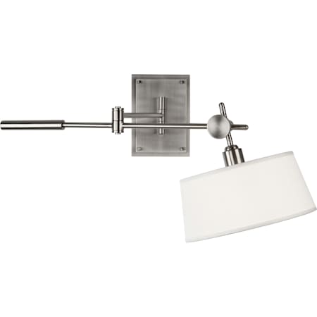 Robert Abbey Rico Espinet Miles 13" Tall Wall Sconce with White Fabric Shade Brush Nickel