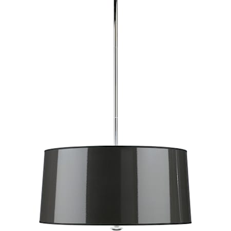 Robert Abbey Penelope 3 Light 26" Wide Pendant with Black Paper Shade Polished Nickel