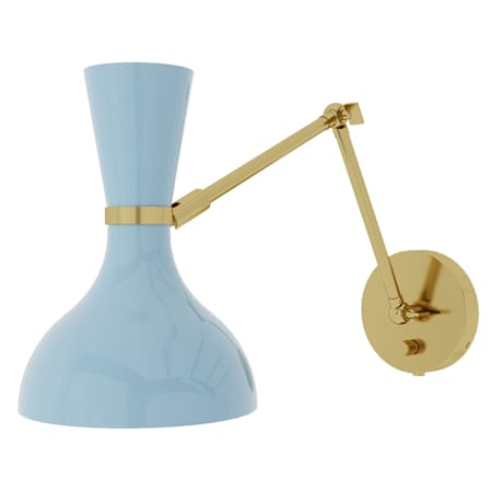 Robert Abbey Clare 10" Tall Adjustable Wall Sconce Modern Brass / Baby Blue