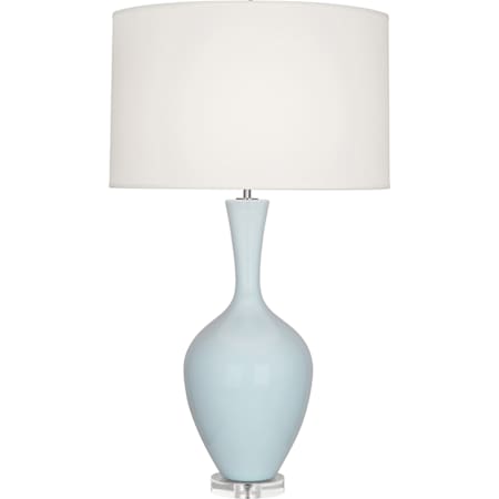 Robert Abbey Audrey 34" Tall Vase Table Lamp with White Fabric Shade Baby Blue
