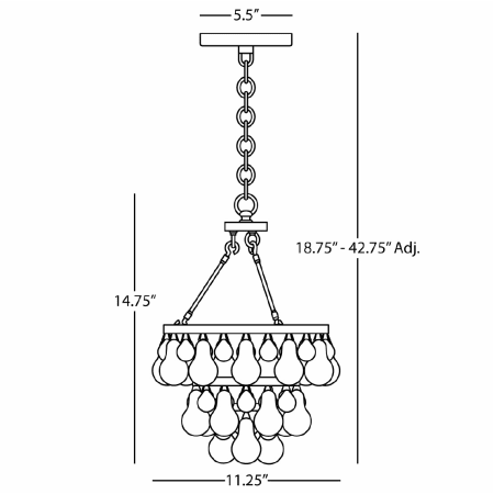 Robert Abbey-Bling Pendant-Line Drawing