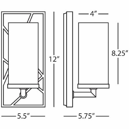 Robert Abbey-Bond Frosted Sconce-Line Drawing