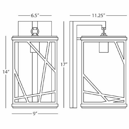 Robert Abbey-Bond Lantern Sconce-Line Drawing