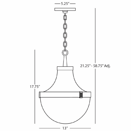 Robert Abbey-Brighton Pendant-Line Drawing