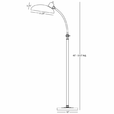 Robert Abbey-Bruno Adj TBL C Arm FL-Line Drawing