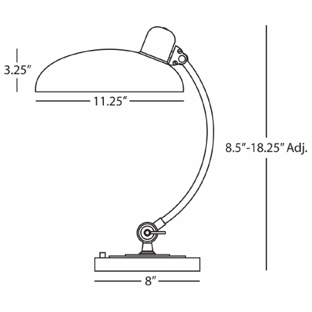 Robert Abbey-Bruno Adj TBL C Arm TL-Line Drawing