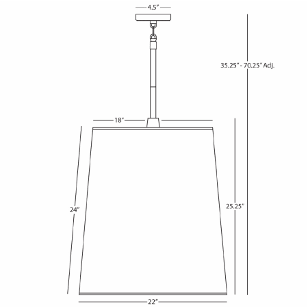 Robert Abbey-Buster Smoke Pendant-Line Drawing