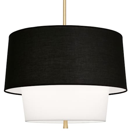 Robert Abbey Decker 3 Light 24" Wide Pendant with Raven Black Upper and White Lower Shade Modern Brass