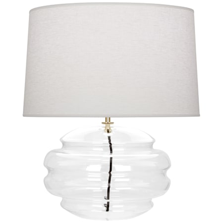 Robert Abbey Horizon 25" Tall Vase Table Lamp with Linen Shade Modern Brass / Lucite