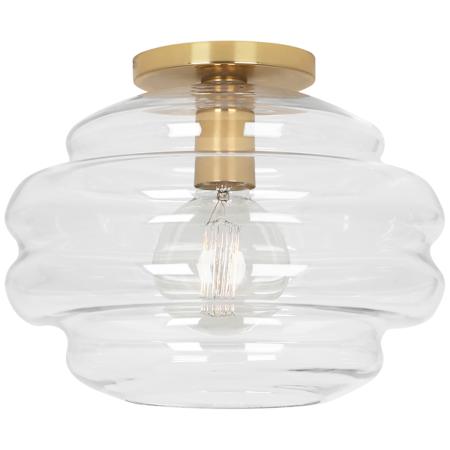 Robert Abbey Horizon 12" Wide Semi-Flush Ceiling Fixture Modern Brass / Lucite