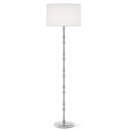 Robert Abbey Kane 65" Tall Torchiere Floor Lamp with Fabric Shade Celadon / Polished Nickel