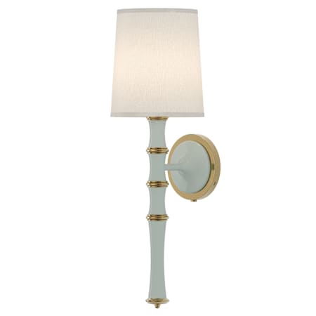 Robert Abbey Kane 23" Tall Wall Sconce with Fondine Shade Celadon / Modern Brass
