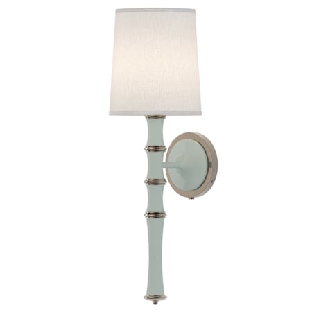 Robert Abbey Kane 23" Tall Wall Sconce with Ascot White Shade Celadon / Polished Nickel