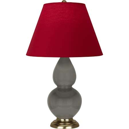 Robert Abbey Small Double Gourd 23" Tall Vase Table Lamp with Red Fabric Shade and Brass Base Ash