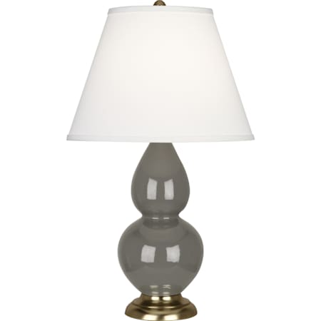 Robert Abbey Small Double Gourd 23" Tall Vase Table Lamp with Dupioni Silk Shade and Brass Base Ash