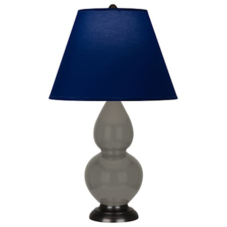 Robert Abbey Small Double Gourd 23" Tall Vase Table Lamp with Navy Fabric Shade and Bronze Base Ash