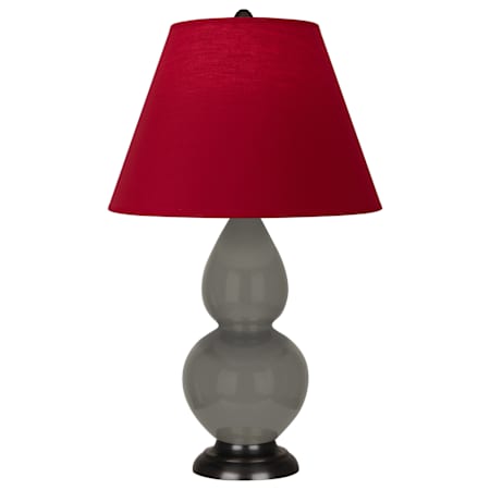 Robert Abbey Small Double Gourd 23" Tall Vase Table Lamp with Red Fabric Shade and Bronze Base Ash