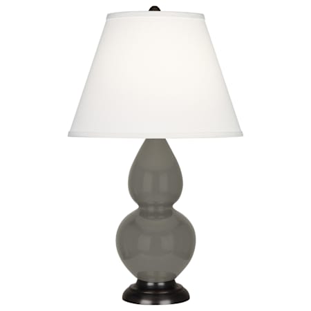 Robert Abbey Small Double Gourd 23" Tall Vase Table Lamp with Dupioni Silk Shade and Bronze Base Ash