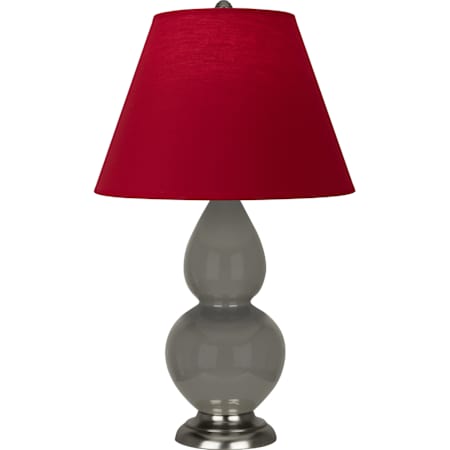 Robert Abbey Small Double Gourd 23" Tall Vase Table Lamp with Red Fabric Shade and Silver Base Ash