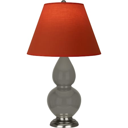 Robert Abbey Small Double Gourd 23" Tall Vase Table Lamp with Tangerine Fabric Shade and Silver Base Ash