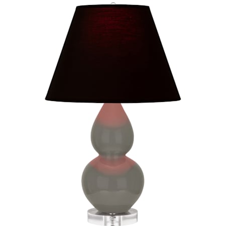 Robert Abbey Small Double Gourd 22" Tall Vase Table Lamp with Black Fabric Shade and Lucite Base Ash