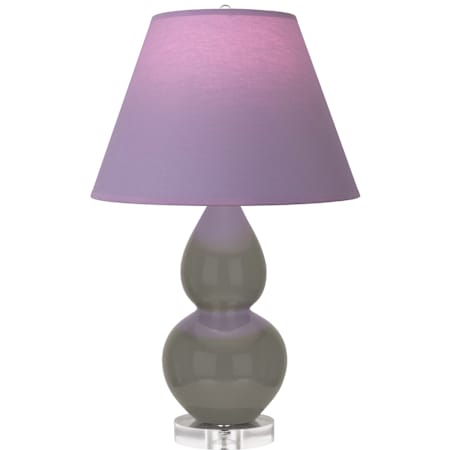 Robert Abbey Small Double Gourd 22" Tall Vase Table Lamp with Lavender Fabric Shade and Lucite Base Ash