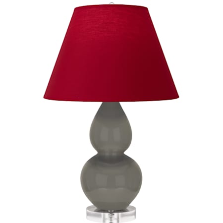 Robert Abbey Small Double Gourd 22" Tall Vase Table Lamp with Red Fabric Shade and Lucite Base Ash