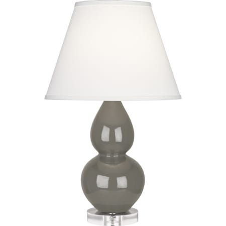 Robert Abbey Small Double Gourd 22" Tall Vase Table Lamp with Dupioni Silk Shade and Lucite Base Ash