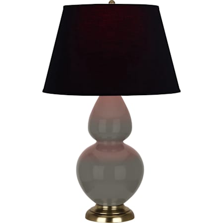 Robert Abbey Double Gourd 31" Tall Vase Table Lamp with Black Fabric Shade and Brass Base Ash