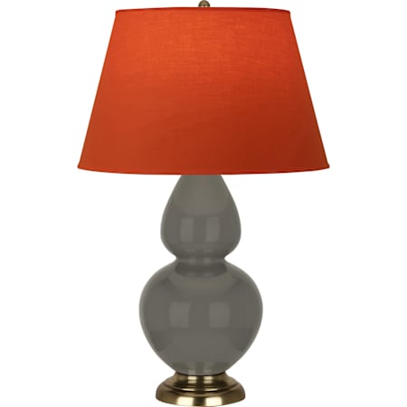 Robert Abbey Double Gourd 31" Tall Vase Table Lamp with Tangerine Fabric Shade and Brass Base Ash
