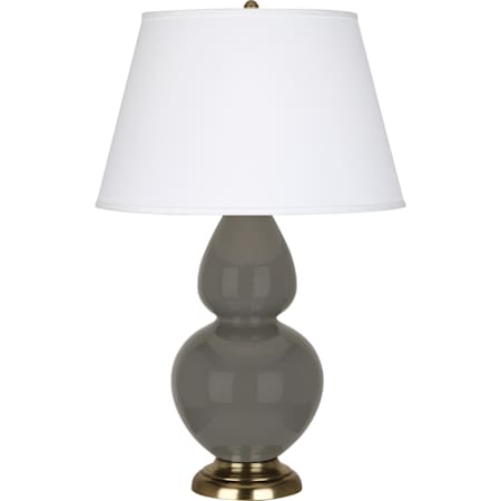 Robert Abbey Double Gourd 31" Tall Vase Table Lamp with Dupioni Silk Shade and Brass Base Ash