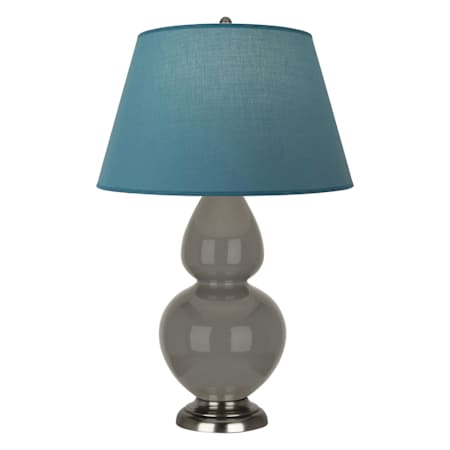 Robert Abbey Double Gourd 31" Tall Vase Table Lamp with Blue Fabric Shade and Silver Base Ash