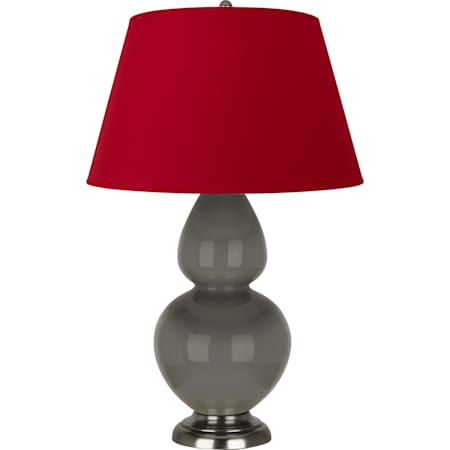 Robert Abbey Double Gourd 31" Tall Vase Table Lamp with Red Fabric Shade and Silver Base Ash