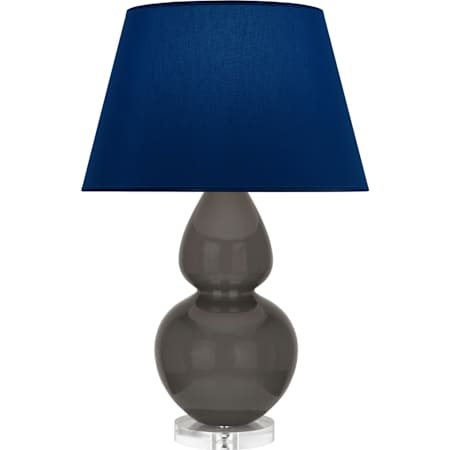 Robert Abbey Double Gourd 30" Tall Vase Table Lamp with Navy Fabric Shade and Lucite Base Ash