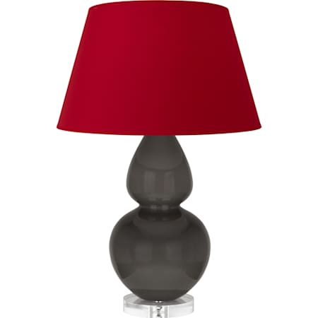 Robert Abbey Double Gourd 30" Tall Vase Table Lamp with Red Fabric Shade and Lucite Base Ash