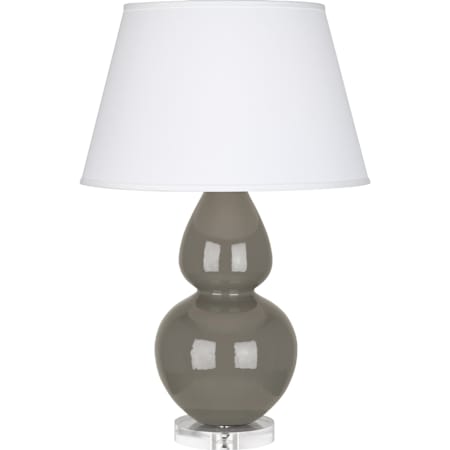 Robert Abbey Double Gourd 30" Tall Vase Table Lamp with Dupioni Silk Shade and Lucite Base Ash