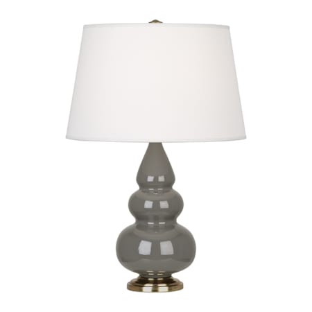 Robert Abbey Small Triple Gourd 24" Tall Vase Table Lamp with Dupioni Silk Shade and Brass Base Ash