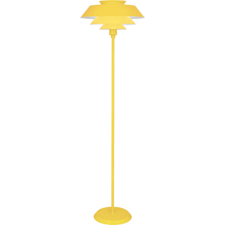 Robert Abbey Pierce 60" Tall Torchiere Floor Lamp with Perforated Metal Shade Canary Yellow Gloss