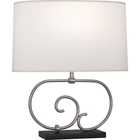 Robert Abbey Chloe 23" Tall Buffet Table Lamp with Pearl Fabric Shade Dark Antique Nickel / Matte Black