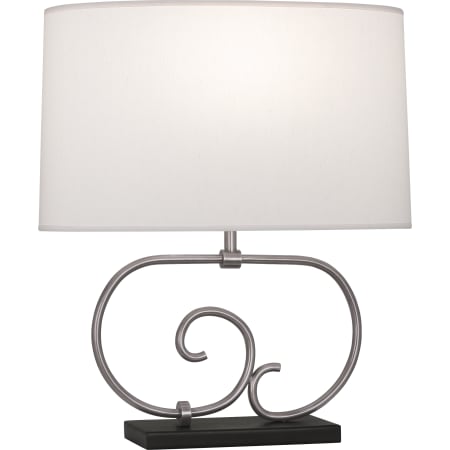 Robert Abbey Chloe 23" Tall Buffet Table Lamp with Silk Shade Dark Antique Nickel / Matte Black Accents